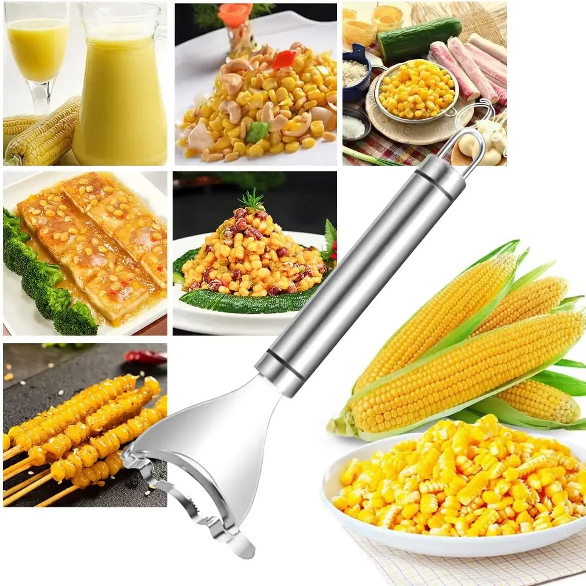 Stainless Steel Corn Peeler – Quick & Easy Cob Cutter Tool