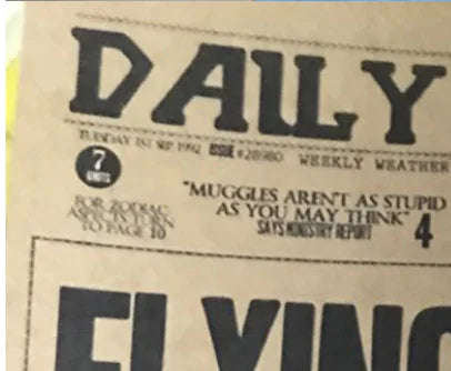 Harry Potter Daily Prophet Flying Car Vintage Poster