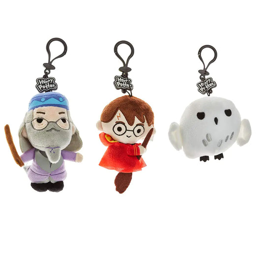 Harry Potter Plush Keychain & Bag Charm Set – Dumbledore, Harry, Hedwig