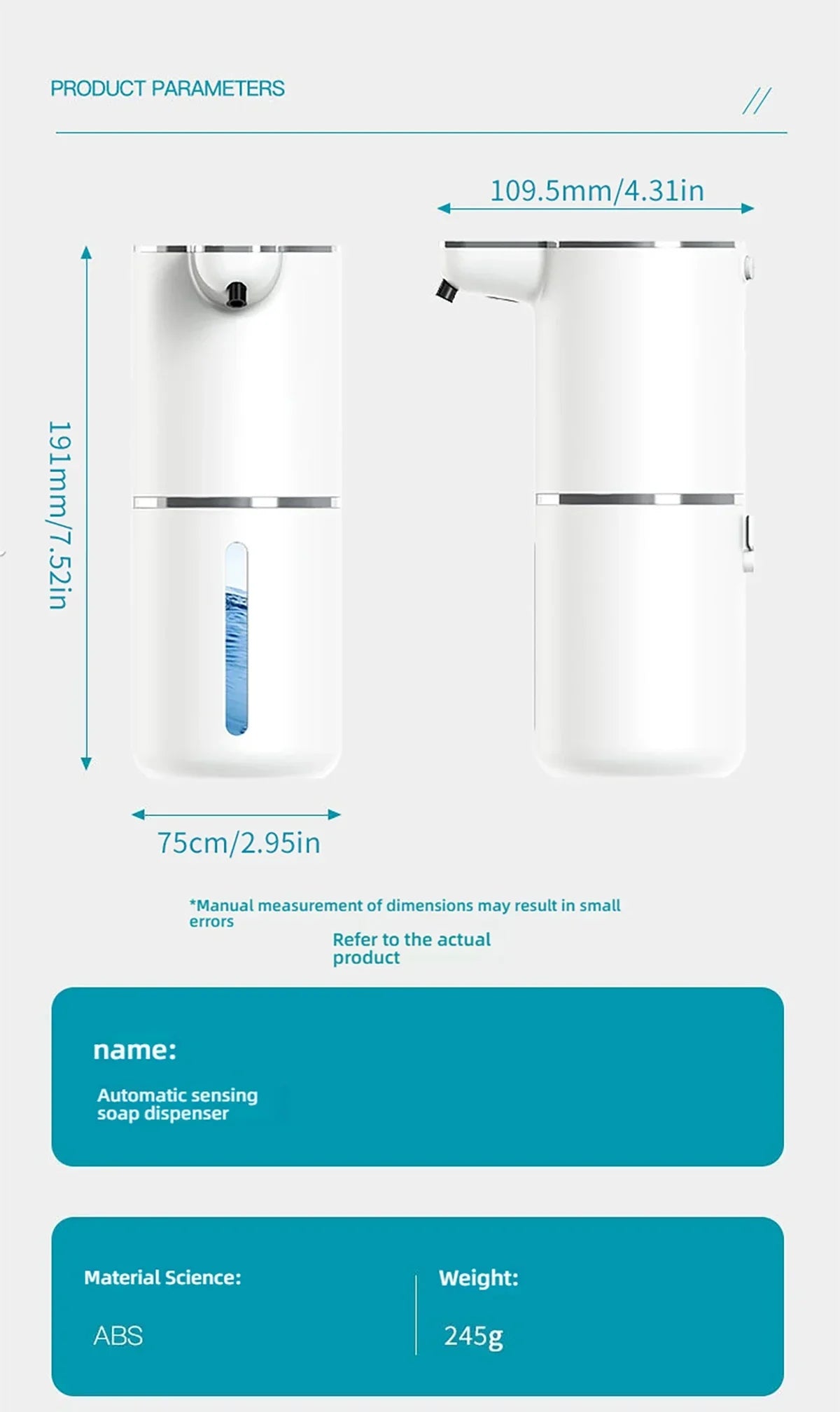 Automatic Touchless Foaming Soap Dispenser – 380ml | Wall-Mounted | USB Rechargeable