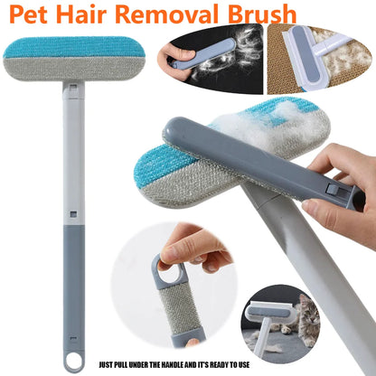 3-in-1 Pet Hair & Window Cleaning Brush – Long Handle, Multi-Surface Fur Remover for Dogs & Cats