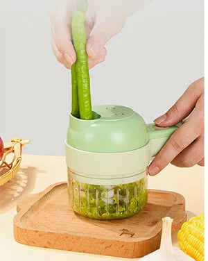 4-in-1 Vegetable Cutter | Wireless Handheld Electric Chopper & Slicer