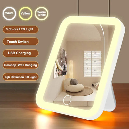 GlowUp™ Rechargeable Vanity Mirror – 3 Light Modes & Touch Screen