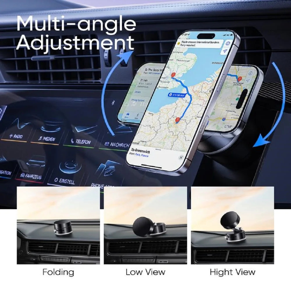 360° Magnetic Suction Cup Phone Holder | No-Drill, Multi-Surface Mount