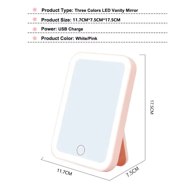GlowUp™ Rechargeable Vanity Mirror – 3 Light Modes & Touch Screen