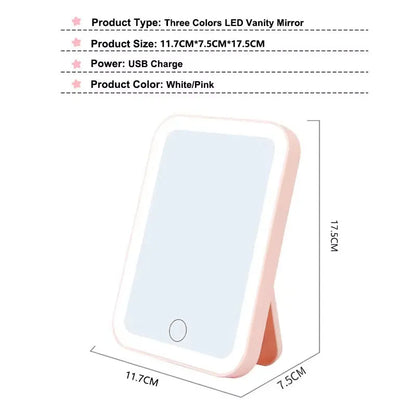 GlowUp™ Rechargeable Vanity Mirror – 3 Light Modes & Touch Screen