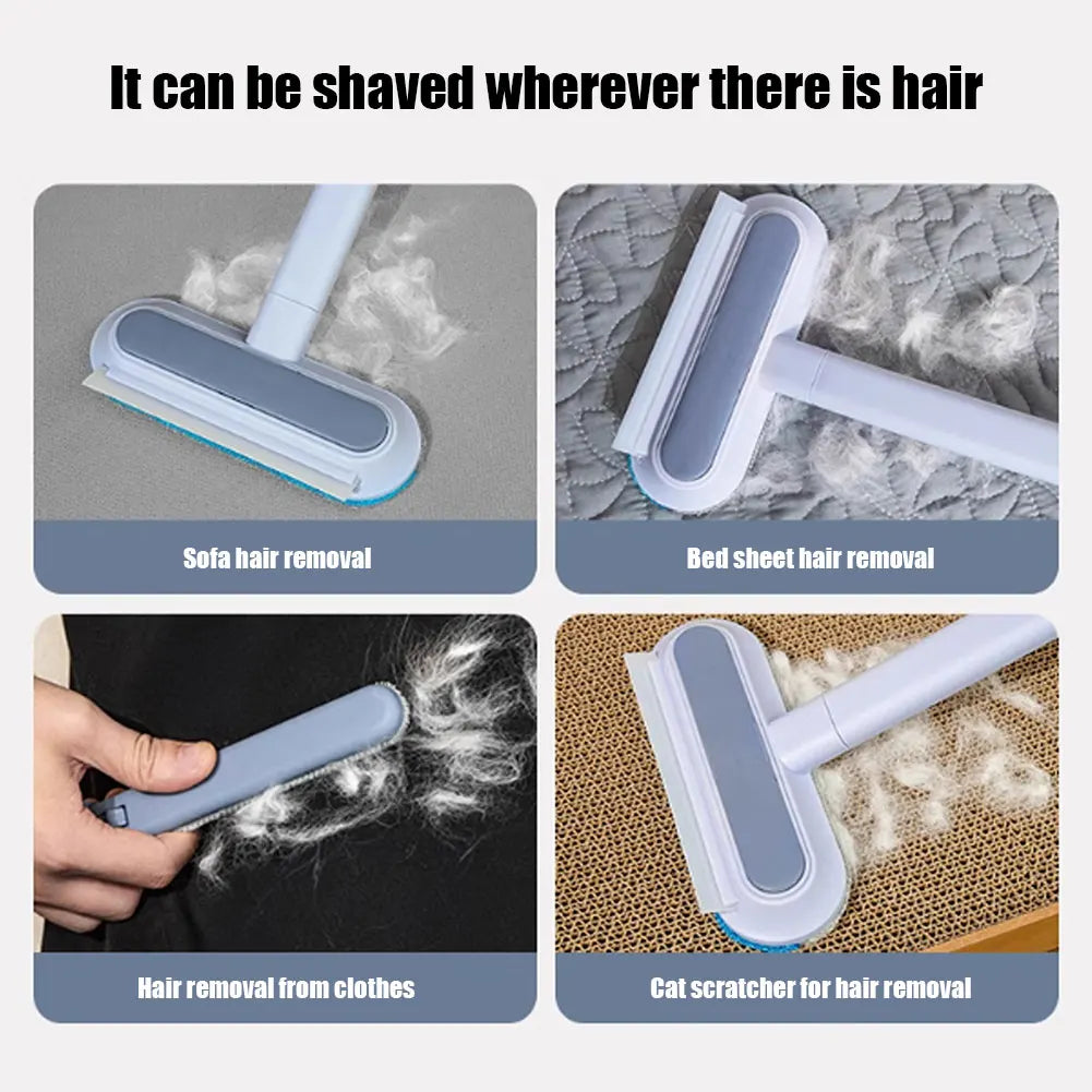 3-in-1 Pet Hair & Window Cleaning Brush – Long Handle, Multi-Surface Fur Remover for Dogs & Cats