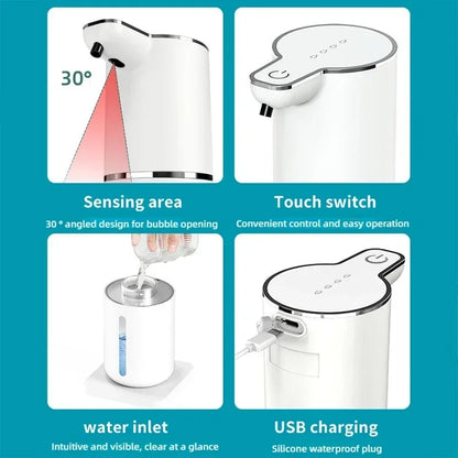 Automatic Touchless Foaming Soap Dispenser – 380ml | Wall-Mounted | USB Rechargeable