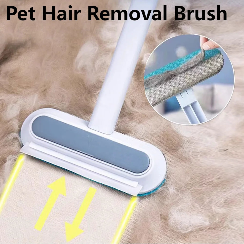3-in-1 Pet Hair & Window Cleaning Brush – Long Handle, Multi-Surface Fur Remover for Dogs & Cats