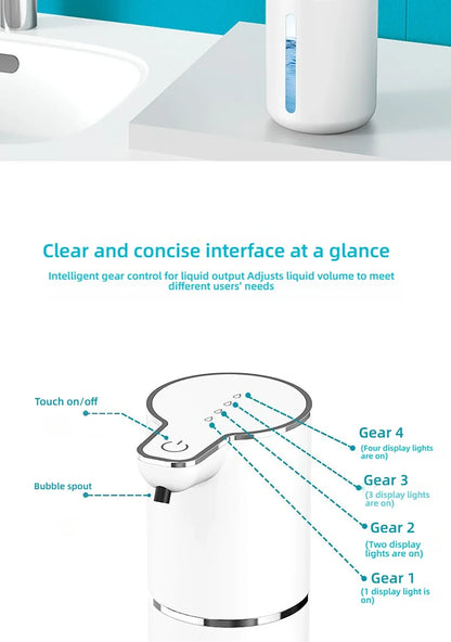 Automatic Touchless Foaming Soap Dispenser – 380ml | Wall-Mounted | USB Rechargeable