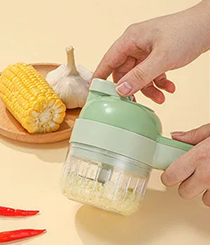 4-in-1 Vegetable Cutter | Wireless Handheld Electric Chopper & Slicer