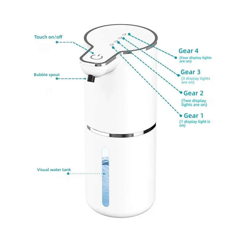 Automatic Touchless Foaming Soap Dispenser – 380ml | Wall-Mounted | USB Rechargeable
