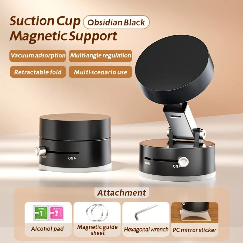 360° Magnetic Suction Cup Phone Holder | No-Drill, Multi-Surface Mount