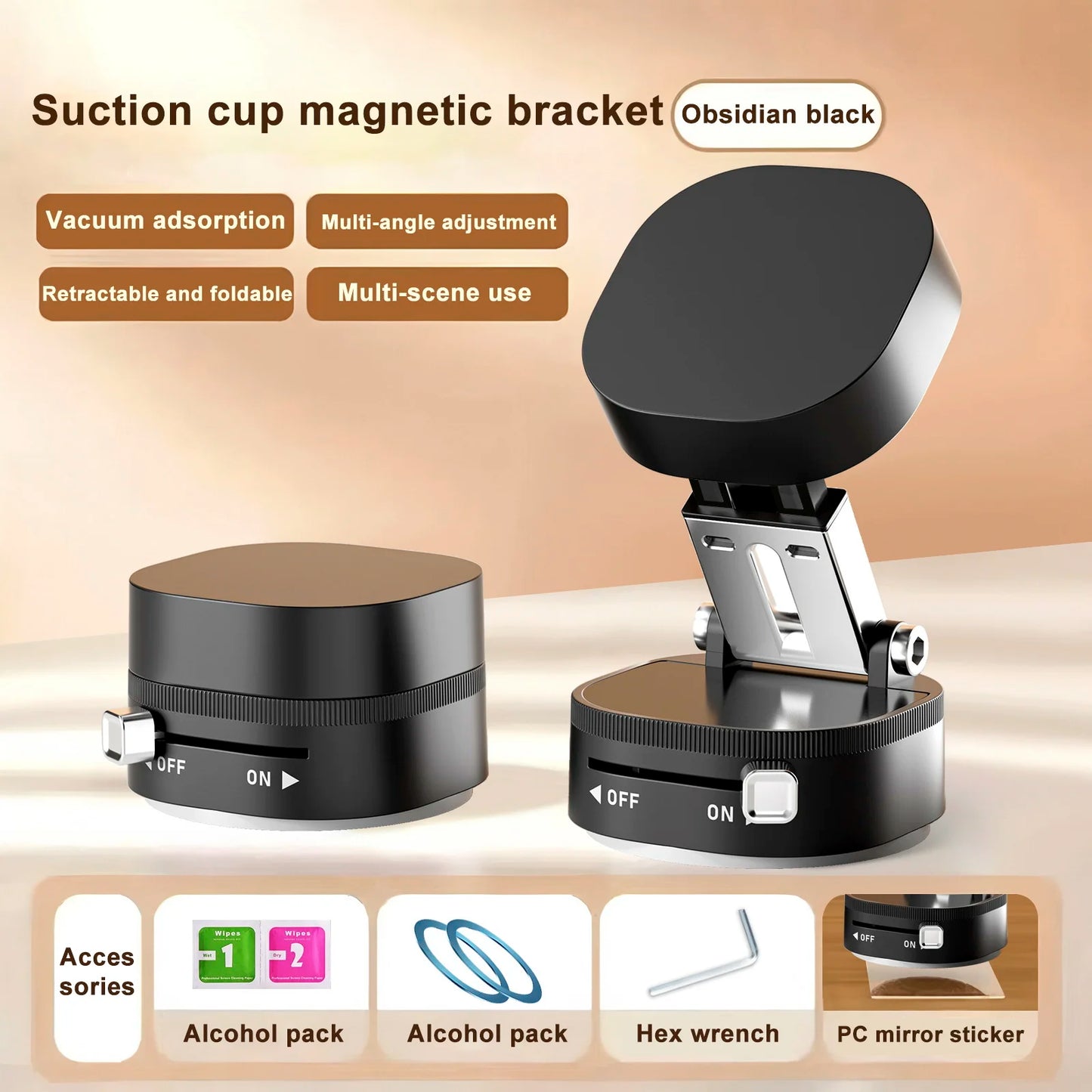 360° Magnetic Suction Cup Phone Holder | No-Drill, Multi-Surface Mount