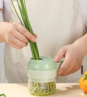 4-in-1 Vegetable Cutter | Wireless Handheld Electric Chopper & Slicer