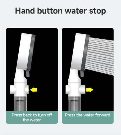 High Quality 8 Mode Shower Head Water Filter Adjustable High Pressure Shower Portable One-Key Stop Shower Bathroom Accessories