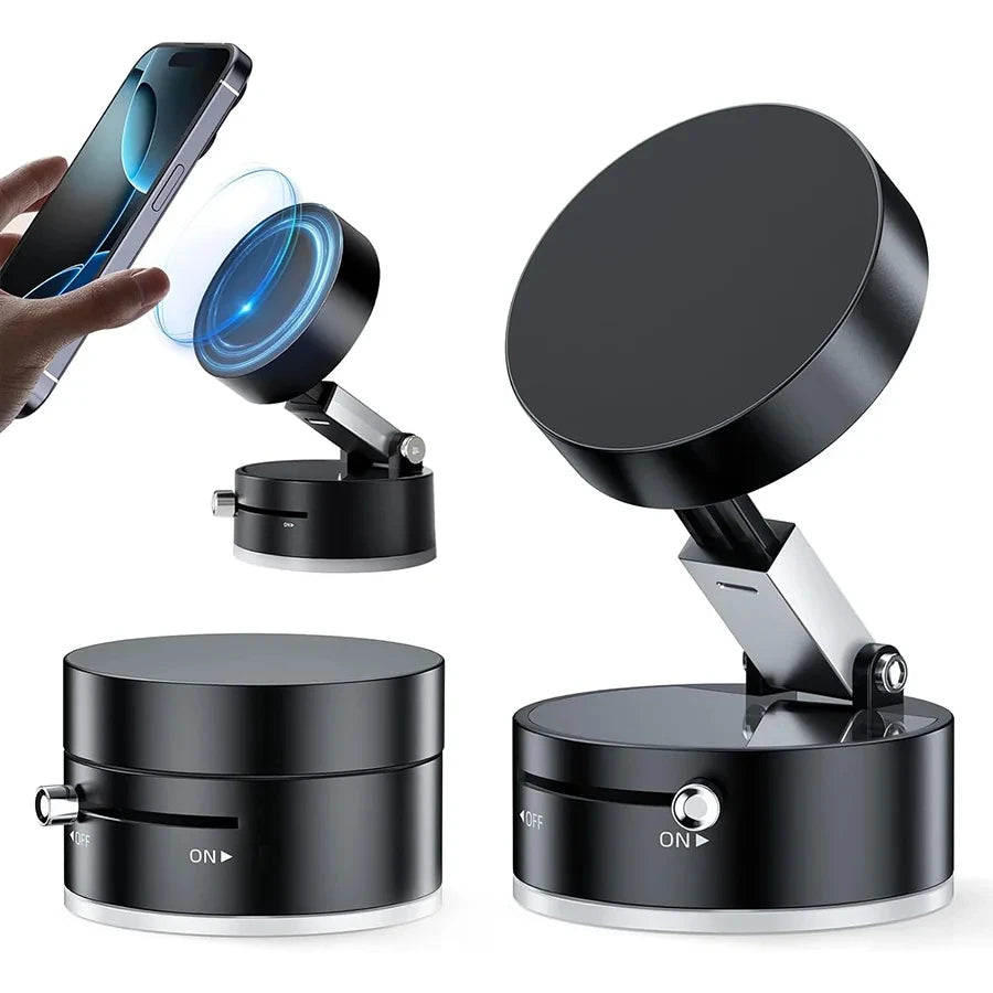 360° Magnetic Suction Cup Phone Holder | No-Drill, Multi-Surface Mount