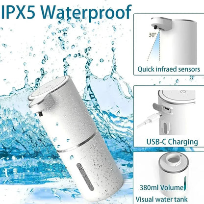 Automatic Touchless Foaming Soap Dispenser – 380ml | Wall-Mounted | USB Rechargeable