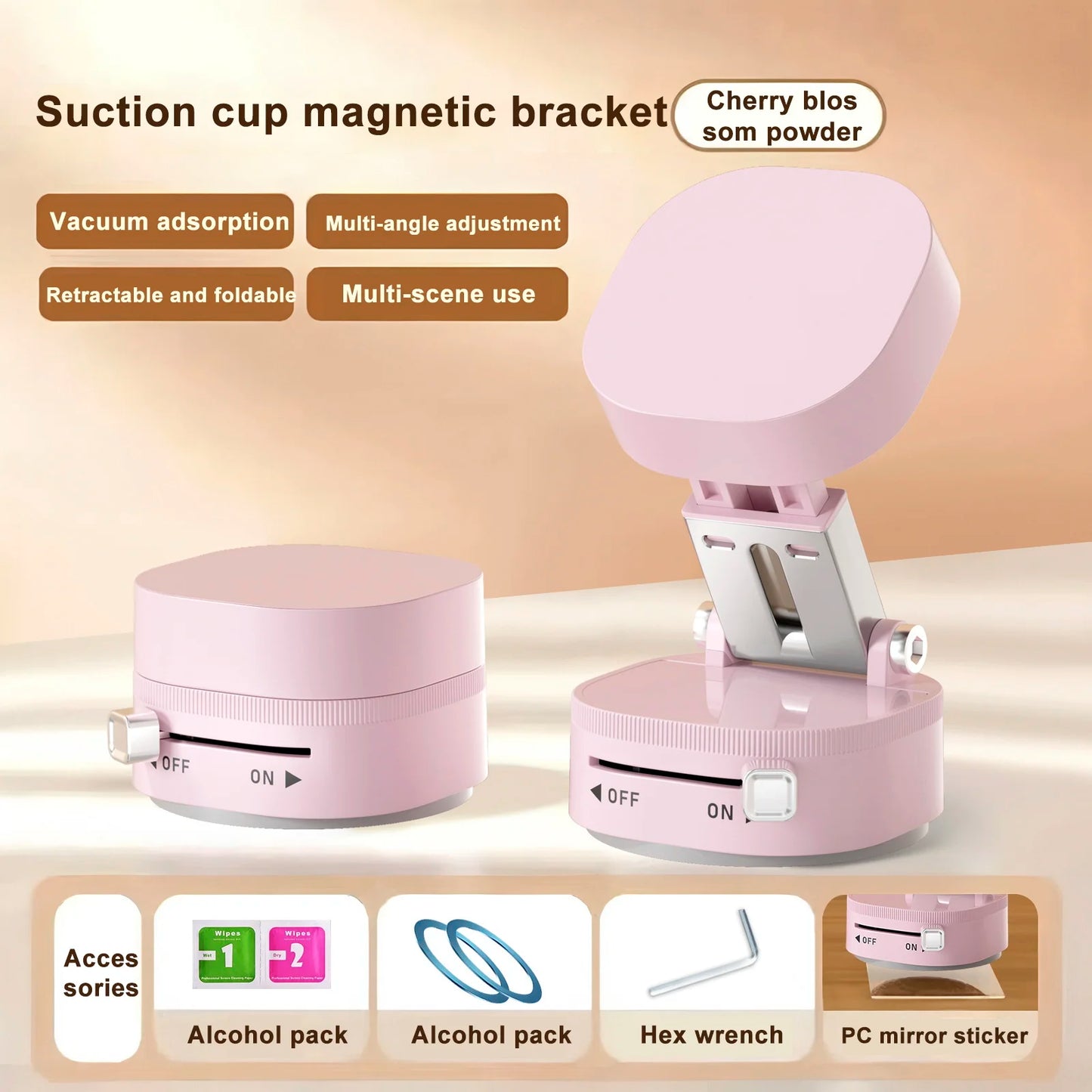 360° Magnetic Suction Cup Phone Holder | No-Drill, Multi-Surface Mount