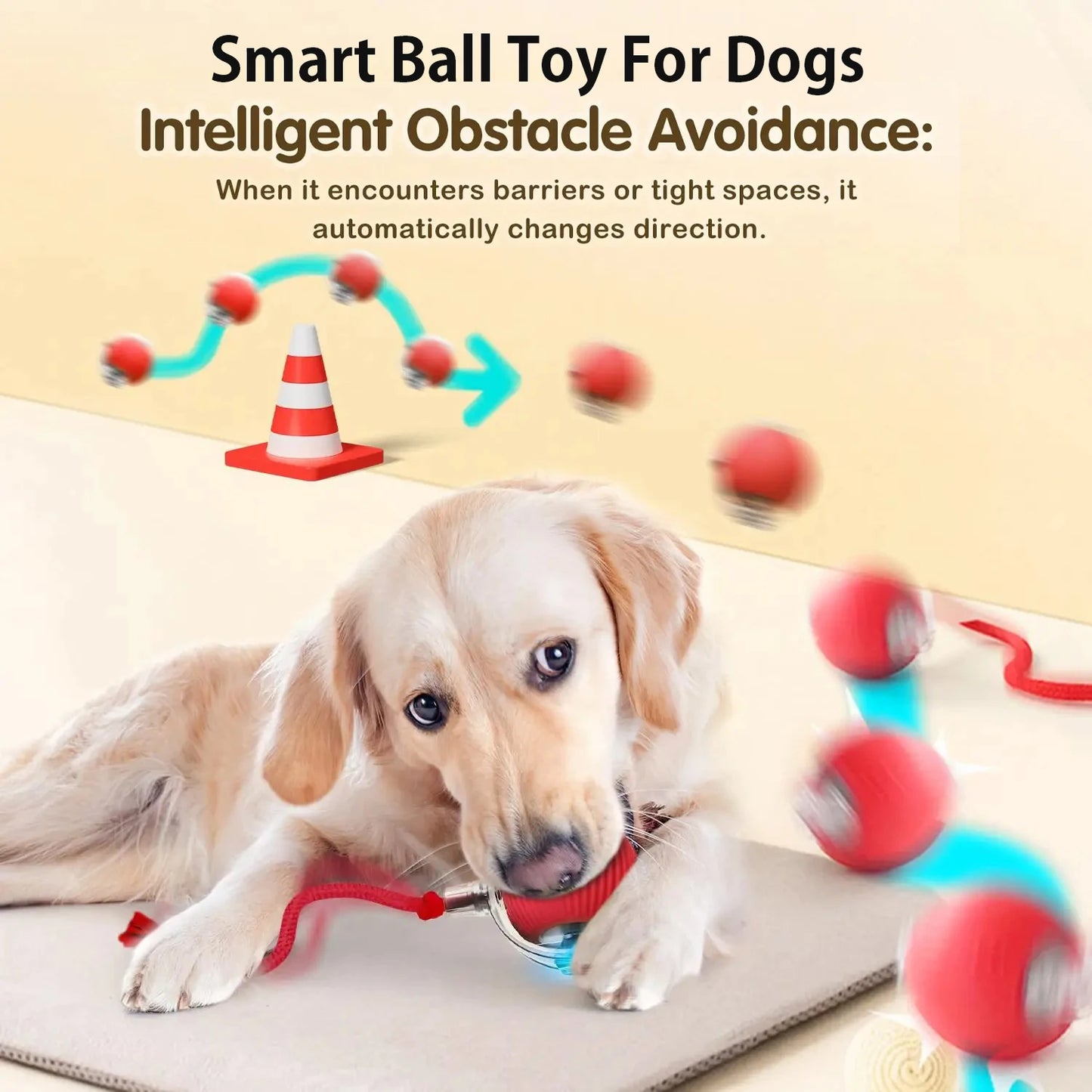 Smart Rolling Dog Ball – Automatic, Rechargeable, and Built for Play!