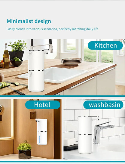 Automatic Touchless Foaming Soap Dispenser – 380ml | Wall-Mounted | USB Rechargeable