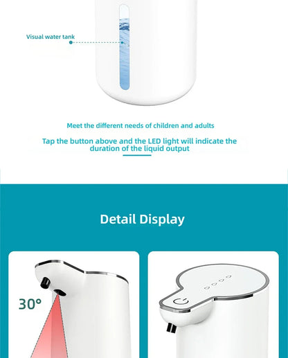 Automatic Touchless Foaming Soap Dispenser – 380ml | Wall-Mounted | USB Rechargeable