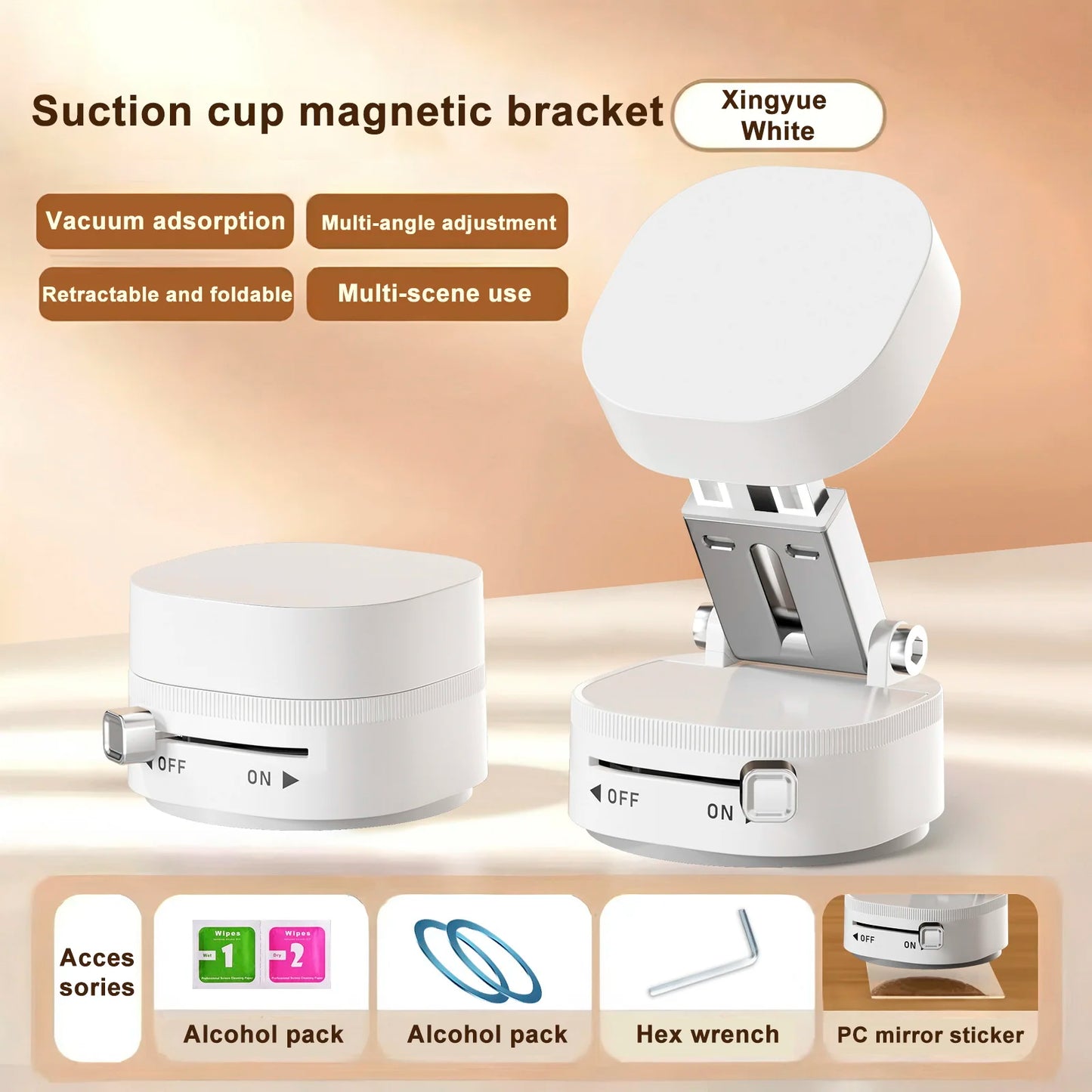 360° Magnetic Suction Cup Phone Holder | No-Drill, Multi-Surface Mount