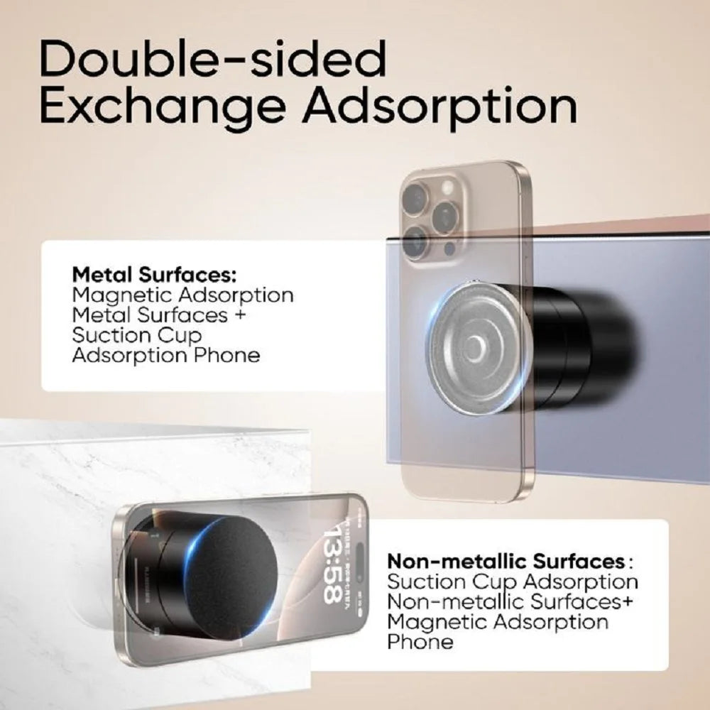 360° Magnetic Suction Cup Phone Holder | No-Drill, Multi-Surface Mount