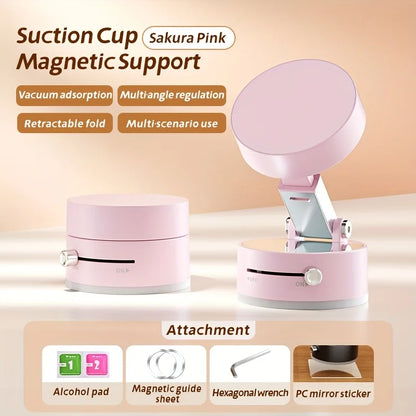 360° Magnetic Suction Cup Phone Holder | No-Drill, Multi-Surface Mount
