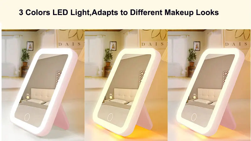 GlowUp™ Rechargeable Vanity Mirror – 3 Light Modes & Touch Screen